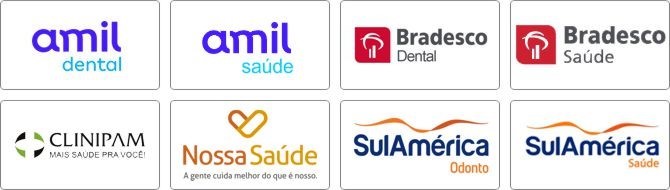 Amil, Bradesco, Clinipam, Nossa Saúde, Sul América
